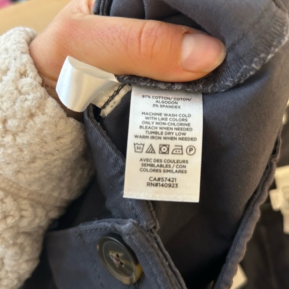 Nwt Loft Dark Gray Washed Twill Bermuda Shorts - Picture 6 of 6